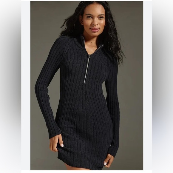 Pilcro Dresses & Skirts - Pilcro Anthropologie Fitted Quarter Zip Sweater Dress Size XL